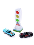 УЦЕНКА Светофор с машинками «Изучаем ПДД», световые эффекты, русский чип, МИКС 10880497