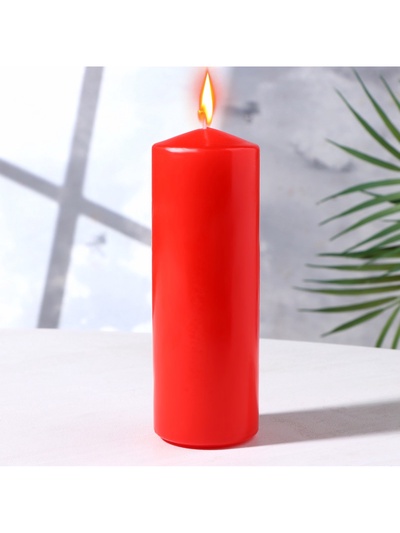 УЦЕНКА Свеча - цилиндр, парафиновая, 5×15 см красная