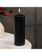 УЦЕНКА Свеча-цилиндр, парафиновая, 5×15 см, черная лакированная, 14 ч - Фото 1