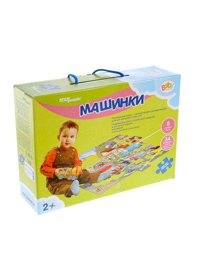 Уценка Напольный пазл-мозаика «Машинки» (Baby Step) (большие)