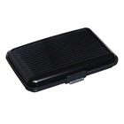 Визитница пластиковая, металлическая, с отделениями внутри, черная - Фото 2