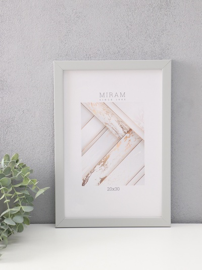 Фоторамка для фото 20×30 см «МИРАМ», пластик, св. серый