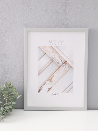 Фоторамка для фото 30×40 см «МИРАМ», пластик, св. серый