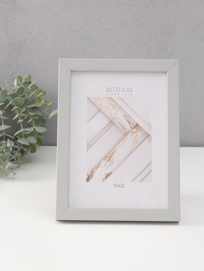 Фоторамка для фото 15×21 см «МИРАМ», пластик, св. серый