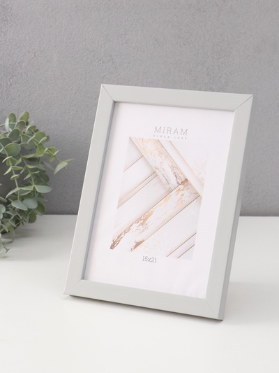 Фоторамка для фото 15×21 см «МИРАМ», пластик, св. серый