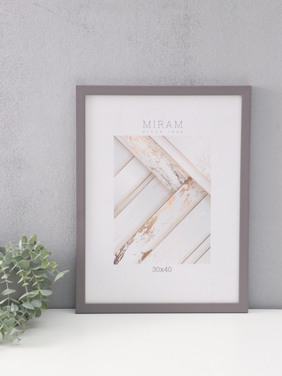 Фоторамка для фото 30×40 см «МИРАМ», пластик, т. серый, (пластиковый экран)