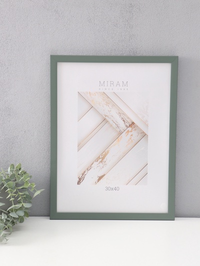 Фоторамка для фото 30×40 см «МИРАМ», пластик, зелёный, (пластиковый экран)