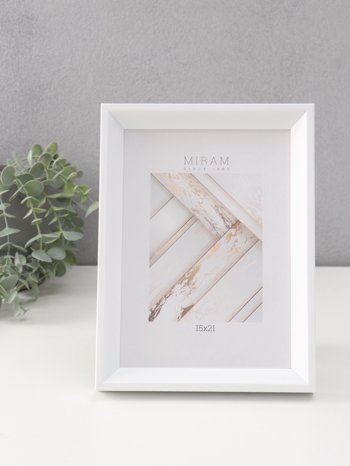 Фоторамка для фото 15×21 см «МИРАМ», пластик, белый - Фото 1