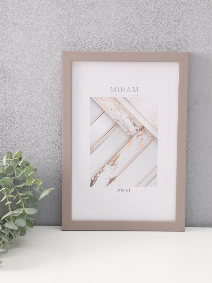 Фоторамка для фото 20×30 см «МИРАМ», пластик, св. коричневый - Фото 1