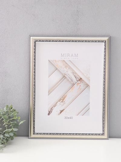 Фоторамка для фото 30×40 см «МИРАМ», пластик, серебряный