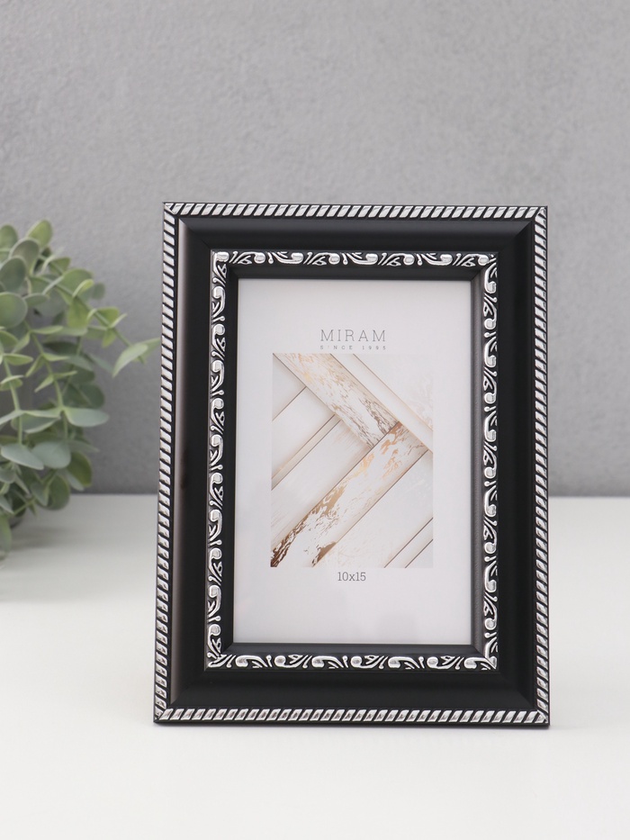 Фоторамка для фото 10×15 см «МИРАМ», пластик, чёрный - Фото 1
