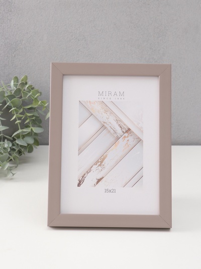 Фоторамка для фото 15×21 см «МИРАМ», пластик, св. коричневый