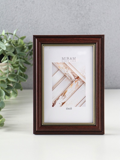 Фоторамка для фото 10×15 см «МИРАМ», пластик, коричневый
