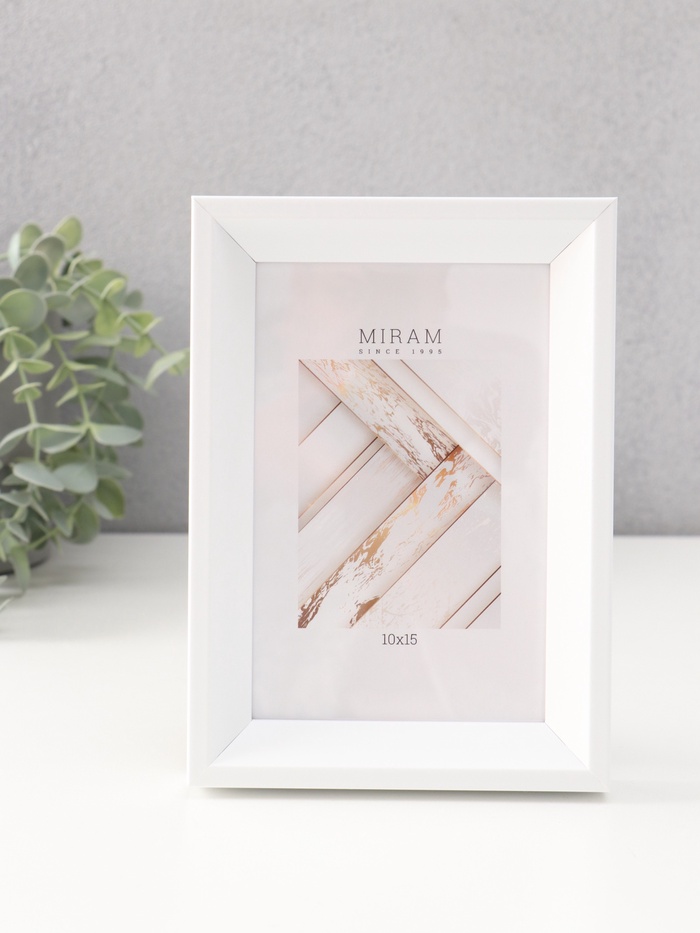 Фоторамка для фото 10×15 см «МИРАМ», пластик, белый - Фото 1