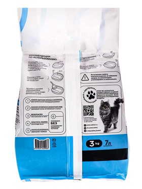 Наполнитель минеральный комкующийся Cattoi Comfort 3 кг,пластиковый пакет