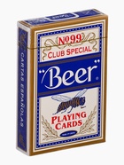 Карты игральные 54 шт Beer, карта 5.7 х 8.7 см, синяя рубашка, 280 г (комплект 3 шт) - фото 44059874