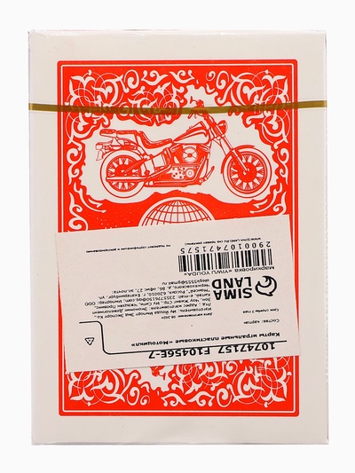 Карты игральные 54 шт. «Мотоцикл», размер 6.2×8.7 см, красная рубашка