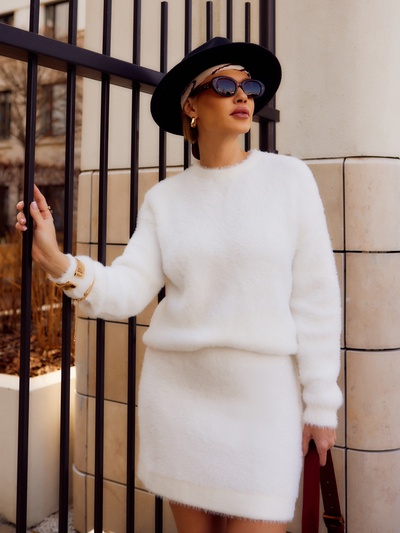 Юбка мини вязаная женская MIST, размер 48, белая