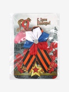 Георгиевская лента на 9 мая «С Днём Победы», с цветком триколор - Фото 7