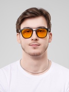 Очки солнечные для водителя «OneSun. Авиаторы», uv 400, линза 5×4.2 см, чёрный, жёлтый - Фото 2