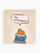 Значок «Капибара капучино», оранжево-синий в чёрном металле 10841102