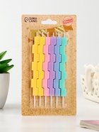 Свечи для торта «Тетрис», 6 шт., разноцветные 10747864