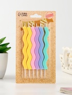 Свечи для торта «Волна», 6 шт., разноцветные - фото 115604913 Свечи для торта «Волна», 6 шт., разноцветные - фото 115604913