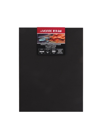 Холст на картоне deVENTE. ART, хлопок 100%, 30×40 см, 2 мм, акриловый грунт, мелкое зерно, черный
