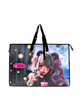 Папка А2 , 650х470х100 мм, deVENTE "I Love Anime", с ручками, пластиковая, молния сверху, внутренний карман 10841162