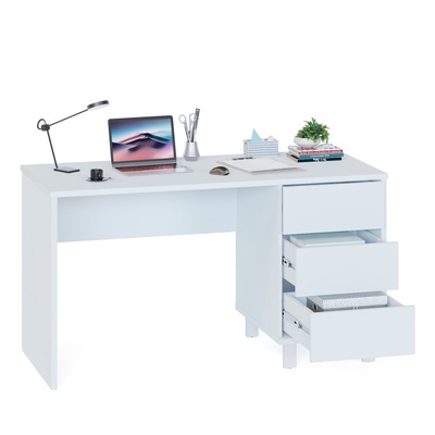 Стол письменный с тумбой «СПм-210», 1350×600×750 мм, белый