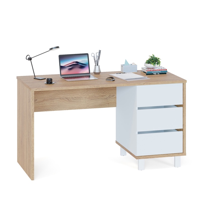 Стол письменный «СПм-210», 1350×600×750 мм, дуб сонома/белый - Фото 1