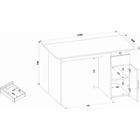 Стол письменный с тумбой «СПм-03.1», 1200×600×740 мм, белый 10879847