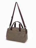 Сумка дорожная на молнии, 4 наружных кармана, держатель для чемодана, длинный ремень, бежевая, коричневая - Фото 8