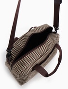 Сумка дорожная на молнии, 4 наружных кармана, держатель для чемодана, длинный ремень, бежевая, коричневая - Фото 5