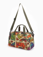 Сумка дорожная на молнии, наружные карманы, длинный ремень, разноцветная - Фото 3