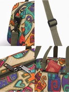 Сумка дорожная на молнии, наружные карманы, длинный ремень, разноцветная - Фото 5