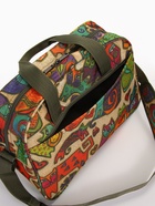 Сумка дорожная на молнии, наружный карман, длинный ремень, бежевая, оранжевая - Фото 6