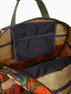 Сумка дорожная на молнии, наружный карман, длинный ремень, бежевая, оранжевая - Фото 8