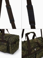 Сумка дорожная на молнии, с увеличением, 5 наружных карманов, длинный ремень, камуфляж, зелёная - Фото 6