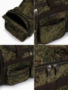 Сумка дорожная на молнии, с увеличением, 5 наружных карманов, длинный ремень, камуфляж, зелёная - Фото 3