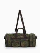 Сумка дорожная на молнии, с увеличением, 5 наружных карманов, длинный ремень, камуфляж, зелёная - Фото 5