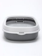 Лоток для кошек Фур-Мур 48х35,5 см с сеткой и бортом ,Soft-touch, смоки 10878372 - фото 16170484