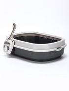 Лоток для кошек «Фур-Мур», 48×35.5 см, с бортом и совком, покрытие софт-тач, смоки - Фото 2