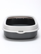 Лоток для кошек «Фур-Мур», 48×35.5 см, с бортом и совком, покрытие софт-тач, смоки - Фото 4