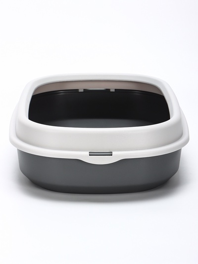 Лоток для кошек «Фур-Мур», 48×35.5 см, с бортом и совком, покрытие софт-тач, смоки