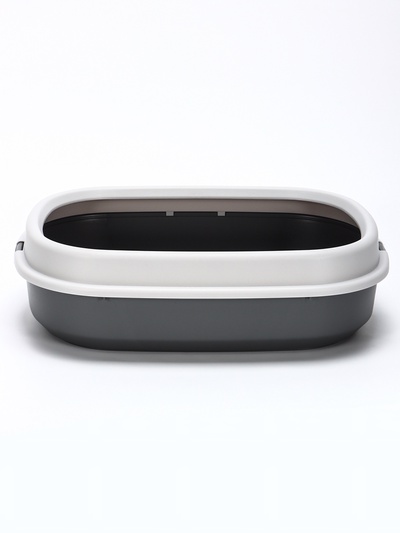 Лоток для кошек «Фур-Мур», 48×35.5 см, с бортом и совком, покрытие софт-тач, смоки