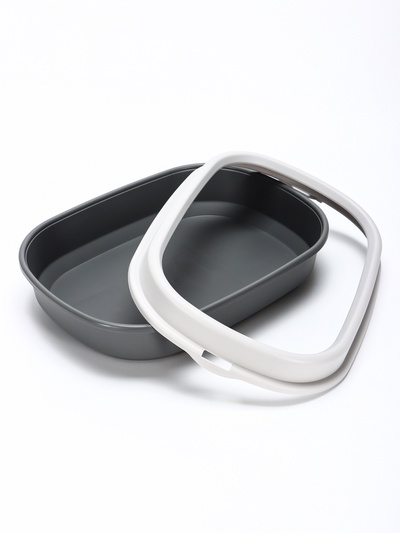 Лоток для кошек «Фур-Мур», 48×35.5 см, с бортом и совком, покрытие софт-тач, смоки