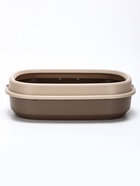 Лоток для кошек «Фур-Мур», 48×35.5 см, с бортом и совком, покрытие софт-тач, цвет капучино - Фото 5