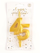 Свеча в торт «Юбилейная», цифра 45, золотая - Фото 3