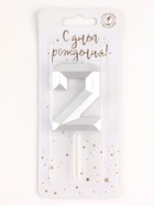 Свеча в торт на шпажке «Серебряные грани», цифра 2, серебряная - фото 115107848 Свеча в торт на шпажке «Серебряные грани», цифра 2, серебряная - фото 115107848